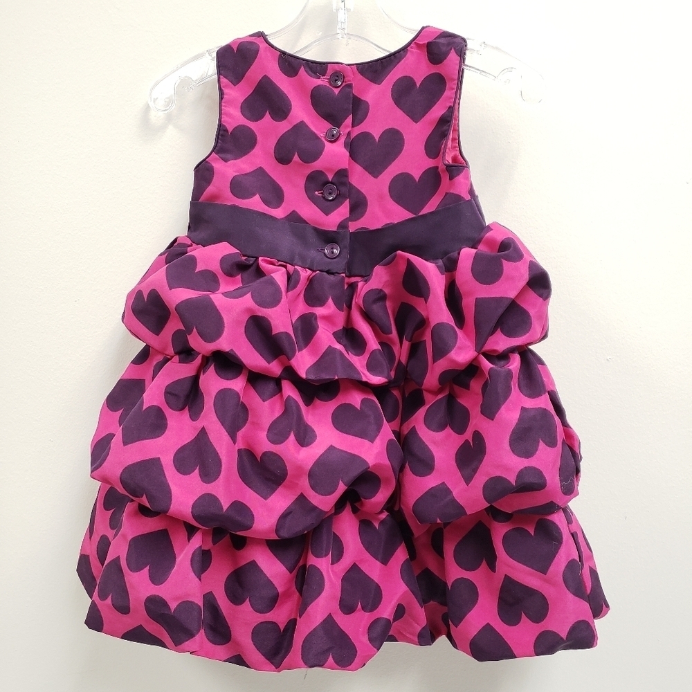 Jillian's Closet Girls Pink Purple Hearts Dress Size 12m - Picture 2 of 4